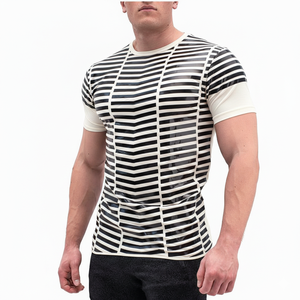 เสื้อยืดออกกำลังกายผ้าคอตตอนรัดรูปทรงสลิม พร้อมแถบกันลื่นด้านหน้าสำหรับยกน้ำหนัก พิมพ์ลายยางนูน แห้งเร็ว ระบายอากาศได้ดี เหมาะสำหรับนักกีฬาสตรองแมน - Product Image 5