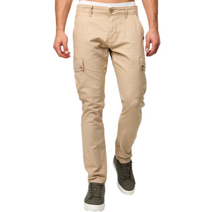 Men's Khaki Cargo <b>Pants</b> Straight Fit Multiple Pockets Canvas Material Casual Style Midweight Cotton Breathable <b>Summer</b> Wear - Product Image 1