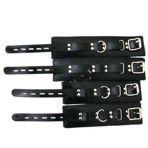 Arnés de sujeción de cuero auténtico con esposas para muñecas para juegos de control - Product Image 5