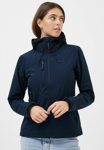 Custom Waterproof Softshell Jacket Women Windproof Outdoor Hooded Sportswear Navy Blue Breathable Full Zip <b>Coat</b> <b>Top</b> - Product Image 6