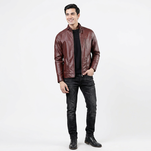 Pure <b>Leather</b> <b>Jacket</b> <b>Winter</b> Plain Gents Vintage Genuine <b>Leather</b> <b>Jacket</b> Top Quality Fashion Cowhide Brown <b>jacket</b> for men - Product Image 5