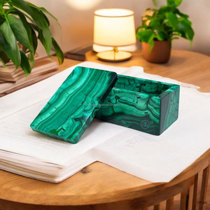 High Grade Exquisite Jewelry <b>Box</b> Polished Natural Malachite Quartz Agate Storage <b>box</b> for antique Jewelry Gift Love Healing bulk - Product Image 5