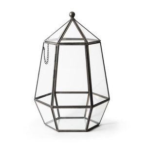 Terrario Geométrico de Vidrio Transparente Hecho a Mano, con Borde de Latón, Acabado Personalizado, Calidad Superior, para Hogar y Jardín, Cajas de Joyería de Primera Calidad, Más Vendido - Product Image 1