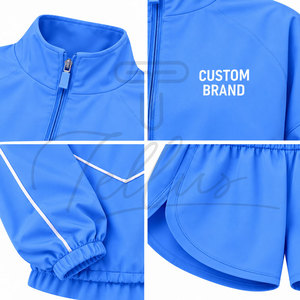 2026 High Quality <b>Women</b> Windbreaker <b>Short</b> <b>Set</b> Cropped Jacket <b>Sets</b> Streetwear Custom OEM Windbreaker <b>Set</b> - Product Image 6