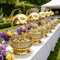 Plats de service de luxe pour fêtes de mariage, chauffe-plats de buffet, chauffe-plats de traiteur en acier inoxydable, chauffe-plats suspendus – Vente directe usine