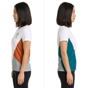 เสื้อยืดลำลองผู้หญิงคุณภาพสูง ราคาประหยัด ระบายอากาศได้ดี ผลิตจากวัสดุโพลีเอสเตอร์ผสมฝ้าย น้ำหนักเบา เป็นมิตรต่อสิ่งแวดล้อม - Product Image 5