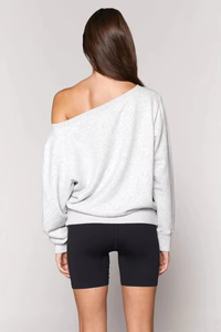 Women's <b>Off</b>-<b>Shoulder</b> Sweatshirt Pullover Eco-Friendly Breathable Anti-Wrinkle Streetwear Loose <b>Long</b> <b>Sleeve</b> Solid Color Machine - Product Image 3