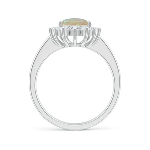 แหวนทอง 14k ประดับโอปอลเอธิโอเปียทรงหยดน้ำขนาด 7x10 มม. น้ำหนัก 2 กะรัต พร้อมเพชรฮัลโล 0.22 กะรัต และแหวนทอง 18k ประดับโอปอลและเพชรทำมือ - Product Image 4