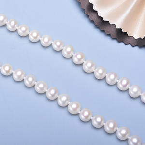 Collier en argent S925 avec boucle, perles d'eau douce de 8 à 9 mm, presque parfaites, avec un cadeau de fleur de prunier - Product Image 4