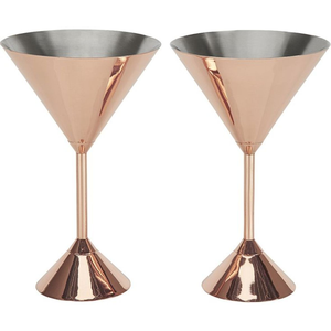 Juego de Copas de Martini Modernas de Metal Color Oro Rosa, Copas de Cóctel de Acero Inoxidable Aisladas, Irrompibles, para Restaurante - Product Image 1