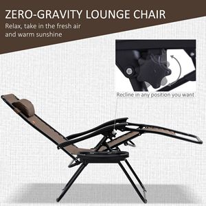 Set di 3 Sedie Reclinabili a Gravità Zero Marroni con Tavolino Laterale, Portabicchieri e Poggiatesta per Piscina e Campeggio - Product Image 4