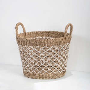 Exclusive Seagrass Basket Handmade Eco-Friendly Rustic Kitchen & Laundry Storage Organizer Multifunction Factory Direct Price - Product Image 3