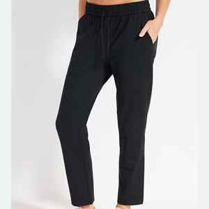 Women Black Fleece Drawstring Waist Jogger Sweat pant Solid Color Casual Ankle-Length Pants Regular Fit Autumn Style - Product Image 6