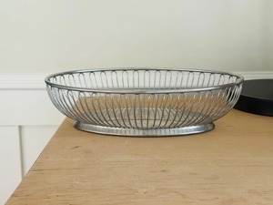 Silver Wire Metal Fruits <b>Basket</b> Stylish Modern Fruit Storage Organizer For Kitchen Dining <b>Table</b> Home Decor And Durable Use - Product Image 4