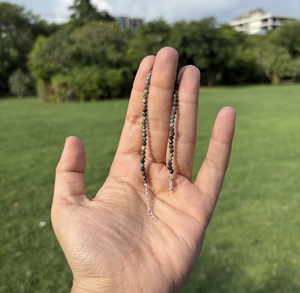 สร้อยข้อมือลูกปัดคริสโซคอลล่าธรรมชาติทรงเหลี่ยม เงินแท้ 925 ปรับขนาดได้ สร้อยข้อมือประดับอัญมณี DIY เครื่องประดับคุณภาพสูง ขายส่ง - Product Image 5
