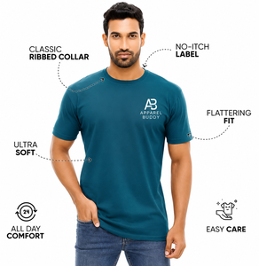 T-shirt décontracté à manches courtes 100 % coton brodé uni pour homme de la marque AMY, coupe classique, personnalisable avec logo, vente en gros - Product Image 5