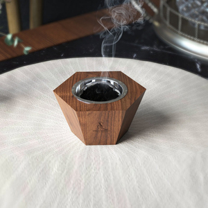 Luxury Hexagon Wooden <b>Bakhoor</b> Burner Tapered Geometric Arabic <b>Oud</b> Incense Holder With Removable Metal Bowl For Incense Use - Product Image 1