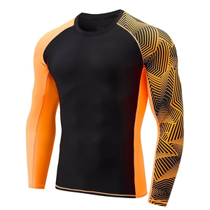 Chemise de compression à manches longues pour homme, protection UV, séchage rapide, impression graphique, logo personnalisé, OEM - Product Image 1