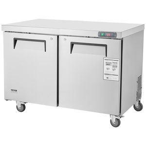 48\" Commercial Stainless Steel Refrigerated Food <b>Prep</b> Station 12.9 Cu. Ft Frozen Sandwich Salad <b>Prep</b> <b>Table</b> for <b>Kitchen</b> <b>Kitchen</b> - Product Image 1