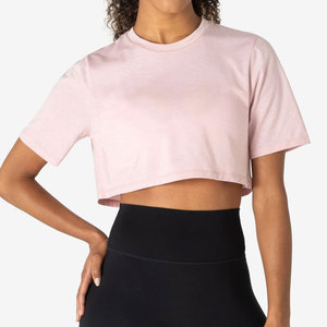 Camiseta de Mujer, Última Moda, Talla Grande, Espalda Descubierta, Estilo Crop, Hombros Caídos, Color Sólido, Deportiva, para Verano - Product Image 5