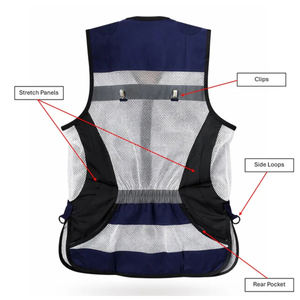 Gilet de tir personnalisé pour le tir au pigeon en argile, respirant, avec dos en maille, épaulettes rembourrées, poches pour cartouches, léger, pour la chasse - Product Image 4