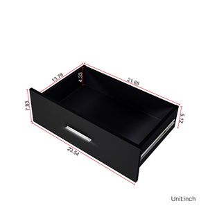 Commode double moderne à 6 tiroirs pour chambre et salon, grand rangement, armoire en MDF noire, style scandinave minimaliste pour entrée de maison - Product Image 2