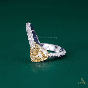 Anillo de Compromiso Solitario con Diamante Cultivado en Laboratorio, Corte Corazón, Calidad VVS-VS, Certificado IGI, Chapado en Oro Blanco, Anillo Nupcial Pavé - Product Image 3