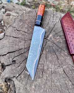 Couteau de chef en acier damas de cuivre de qualité supérieure, manche en bois fait main, logo personnalisé, style ambidextre, extra tranchant, LEGACY BLADES - Product Image 3