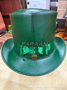 Sombrero de Copa Verde Esmeralda de Cuero con Adorno de Plumas, Corona Alta y Ala Ancha, Estilo Vintage para Hombres y Mujeres, Ideal para Fiestas de Disfraces y Festivales - Product Image 5
