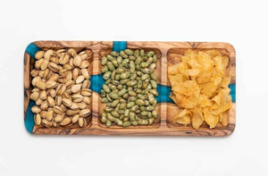 Natural House Luxury Olive Wood and Resin Serving Tray Divider Platter for Fruits <b>Cheese</b> Charcuterie Tapas Coffee Snack - Product Image 3
