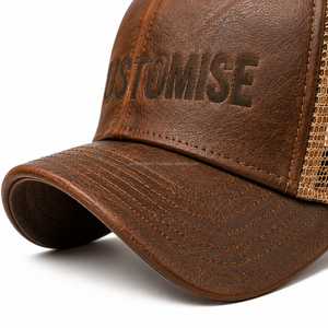 Casquette de camionneur personnalisée avec logo pour hommes, casquette snapback à 5 panneaux avec dos en mesh, casquette de baseball brodée, vente en gros directe d'usine - Product Image 4