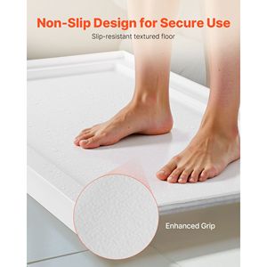 Piatto Doccia Rettangolare in Acrilico PVC Bianco 152x81 cm con Soglia Singola e Funzione Antiscivolo per Uso Interno - Product Image 5