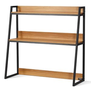 Organizzatore da Scrivania a 2 Livelli in Legno, 95x32x90 cm, Scaffale Portaoggetti per Ufficio e Libreria - Product Image 1