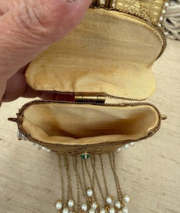 Bolso de Mano Tipo Clutch Kundan de F S INTERNATIONAL, Chapado en Oro, Estilo Móvil, Metálico, Hecho a Mano, Forma Personalizada, Impresión Digital - Product Image 2