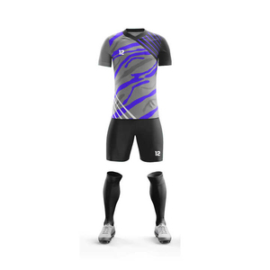 Uniforme de football personnalisable et respirant avec maillot et short, 100% polyester, séchage rapide, col en V, uniformes d'entraînement de football - Product Image 4