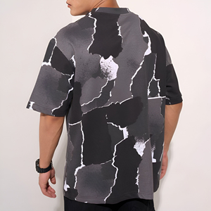 Men Oversized <b>Abstract</b> Print T Shirt Premium Streetwear Essential Wardrobe Piece Apparel Custom Logo Wholesale Supplier Oem Odm - Product Image 4