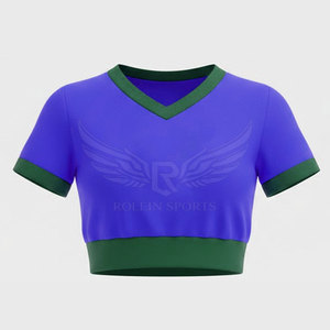 Uniforme Deportivo de Color Sólido, Transpirable, de Poliéster, para Animadoras, de Secado Rápido, Colores y Logotipo Personalizables, en Venta - Product Image 5