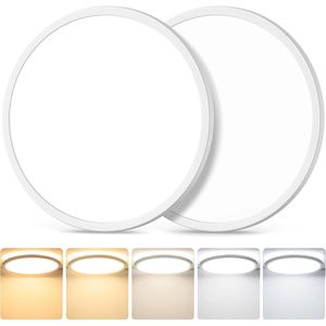 Set di 2 Plafoniere LED Dimmerabili da 12 Pollici, 3200LM, 24W, 5 Opzioni di Colore 2700K/3000K/4000K/5000K/6500K - Product Image 1
