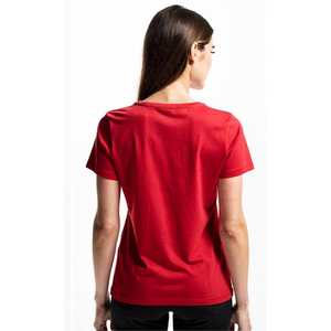 Red Women's Short Sleeve Henley T-Shirt Square-Neck Button Down Henley Top Women Street Style Henley Tee Shirts Women - Product Image 2