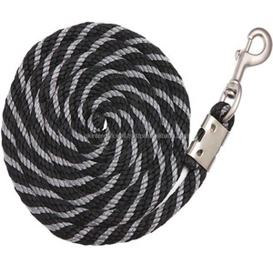 Cuerdas de plomo para caballos con perno de metal, gancho a presión, dos tonos, cuerdas de plomo trenzadas a mano de algodón PP para caballos personalizadas - Product Image 5