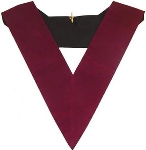 Masonic Officer's collar - AASR - 13th degree Collar made from high-quality crimson velvet - Black back - Product Image 1