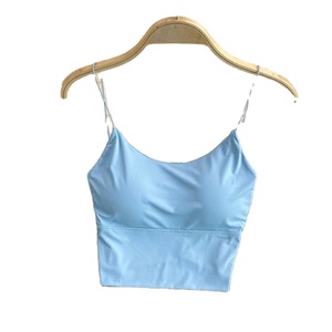 Tops cortos sexis de Color sólido para mujer, Tops XS cortos, camiseta sin mangas deportiva transpirable sin costuras, chaleco Bralette, Parte delantera corta informal de punto - Product Image 2