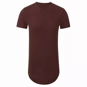 Camiseta larga para hombre, camiseta básica con cuello redondo, camiseta de corte largo con dobladillo curvo, camiseta de cola larga con parte inferior redonda para hombre - Product Image 6