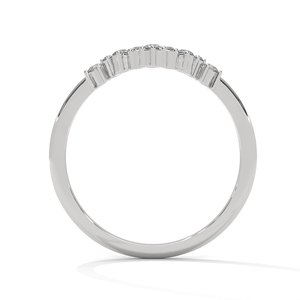 Bague élégante en argent avec diamants de laboratoire, bijoux fins, style demi-bague pour femme, pour mariage, anniversaire et occasions spéciales - Product Image 3