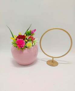 Pink Metal <b>Wall</b> Hanging <b>Planter</b> Stand with Decorative Flower Pot Modern Indoor <b>Outdoor</b> Plant Holder Stylish <b>Wall</b> Mounted Garden - Product Image 2