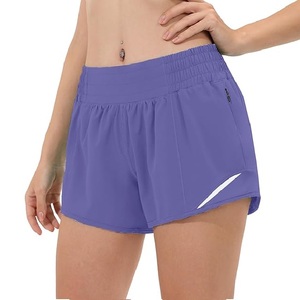 Shorts Deportivos de Yoga para Mujer, Hechos a Medida, 100% Poliéster, Transpirables, de Secado Rápido, Color Lavanda Oscuro, Precio de Fábrica Atractivo - Product Image 1