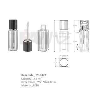 <b>Plastic</b> Tubes Empty Lip Gloss Bottles Luxury Custom Label Liquid Lipstick <b>Container</b> with Rounded Cap <b>Square</b> Shape - Product Image 1