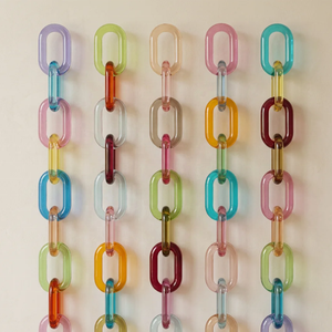 Sculpture murale en résine à maillons, dégradé coloré, décoration artistique pour la maison, design de moulage de forme irrégulière - Product Image 1