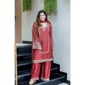 Top-Bottom y Dupatta bordados de diseñador para vestidos de graduación - Product Image 4