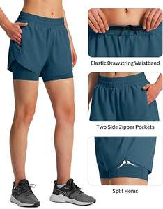 Shorts de fitness pour femmes de qualité supérieure avec plusieurs poches, séchage rapide, vêtements de sport, shorts légers - Product Image 2